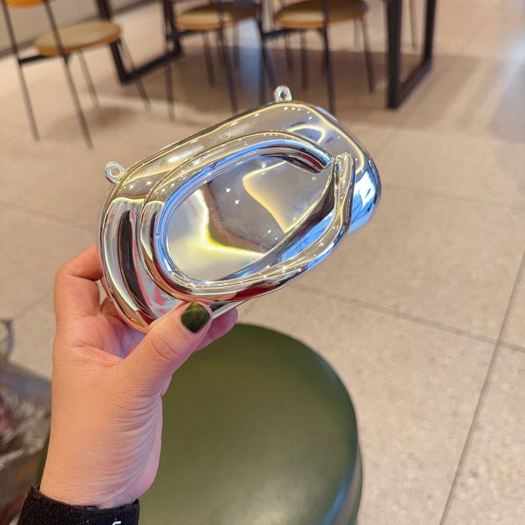 Acrylic Clutch Evening Bag With Metal Handle For Daily Wear