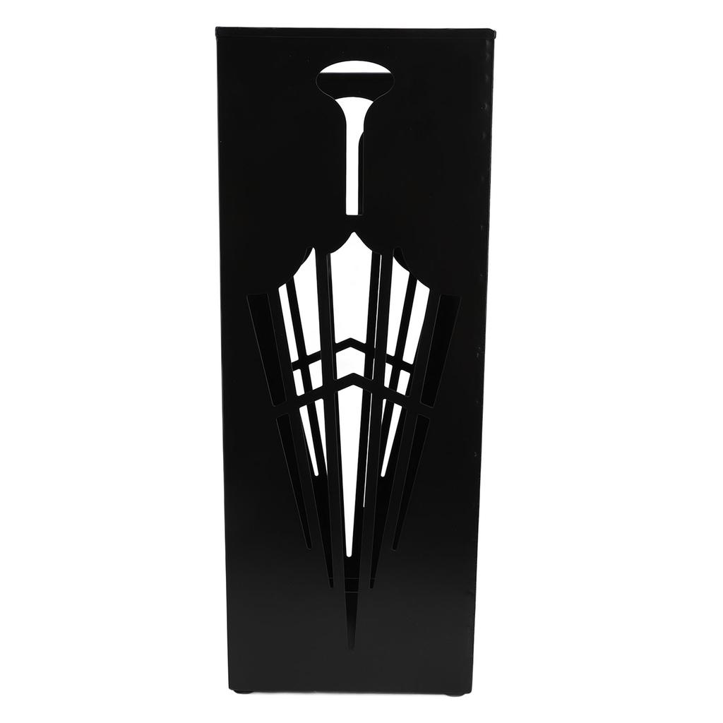 Umbrella Storage Bucket Metal Rustproof Compact Fast Drying Umbrella Rack Holder for Entryway Foyer Black