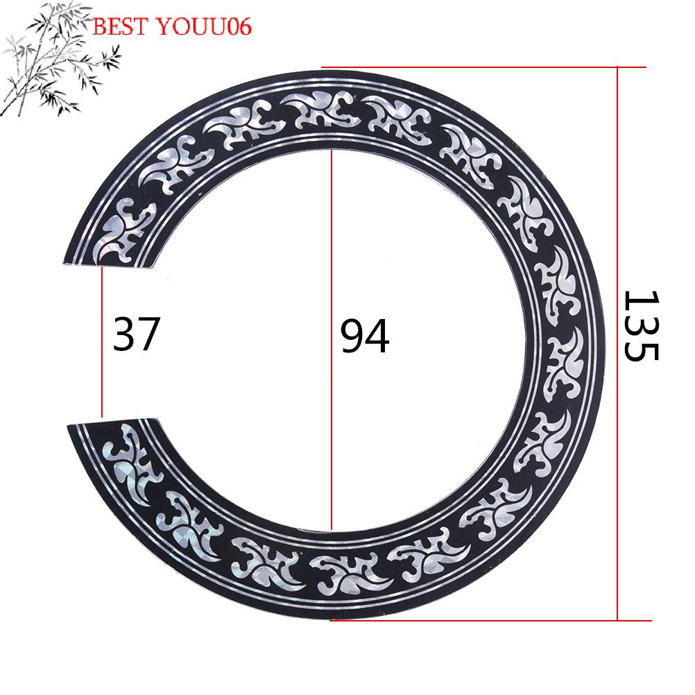 (YOUU06)IRIN 94mm 104mm Hard PVC Guitar Circle Sound Hole Rosette Inlay Decal Sticker for Acoustic Guitars Decal Parts Accessory