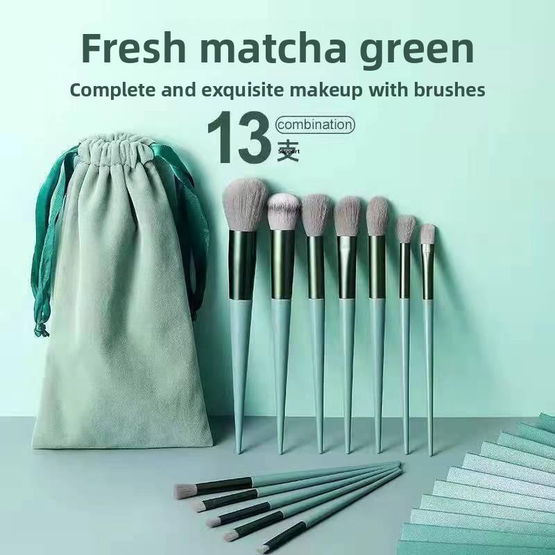13-Piece Makeup Brush Set for Beginners, Suitable for All Seasons, Includes Powder, Eyeshadow, Lip Concealer, Blush, Foundation, Soft Bristles Beauty