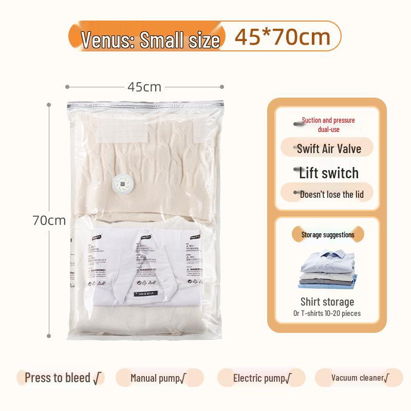 Extra Large Vacuum Compression Bag for Clothes & Quilts - No Pump Needed
