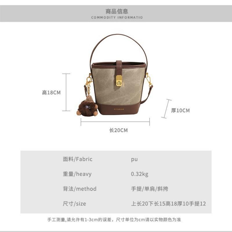 New Bag Women's Autumn and Winter Bucket Bag Niche Design Messenger Bag High Sense Work Hand Carry Women's Bag