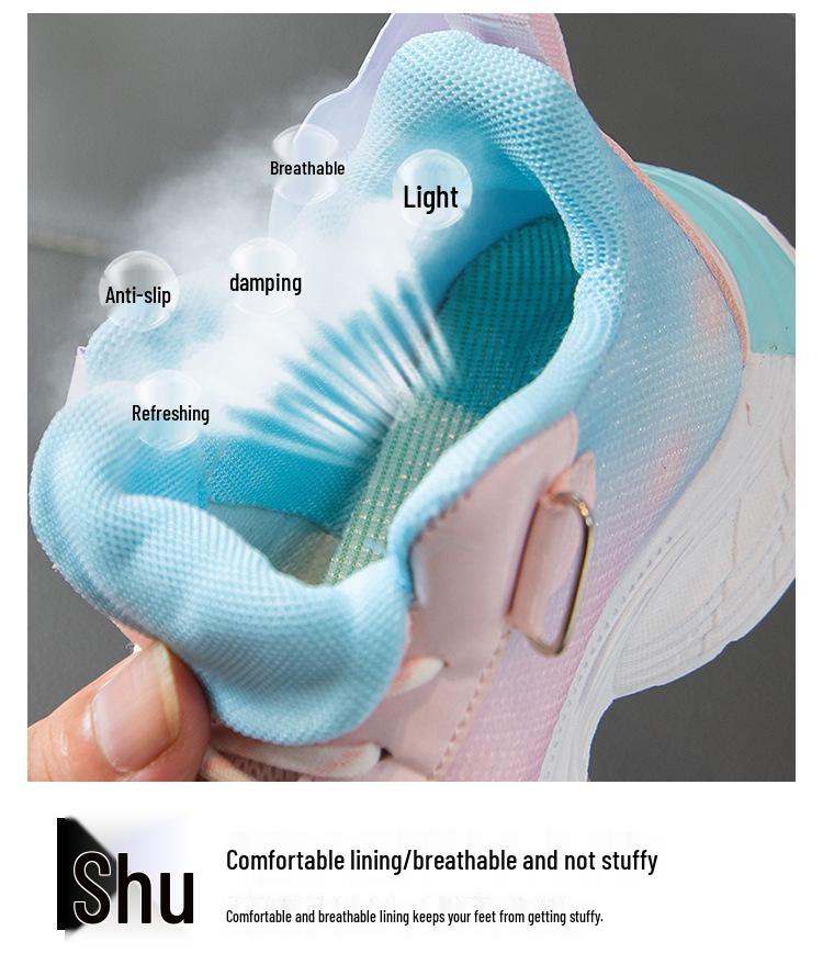 Labubu 2025 Herbst Leucht-Mesh-Sneaker für Grundschulmädchen