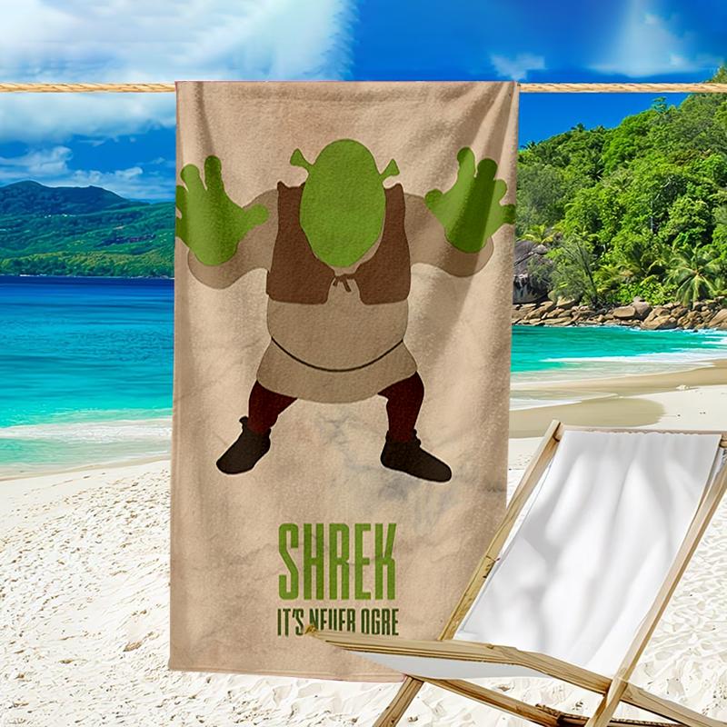 Asciugamano da Spiaggia Ultra Morbido a Tema Shrek, Ideale per Piscina - Campeggio, Immersioni - Essenziale da Viaggio Perfetto, Asciugamano da Spiaggia Vivace.