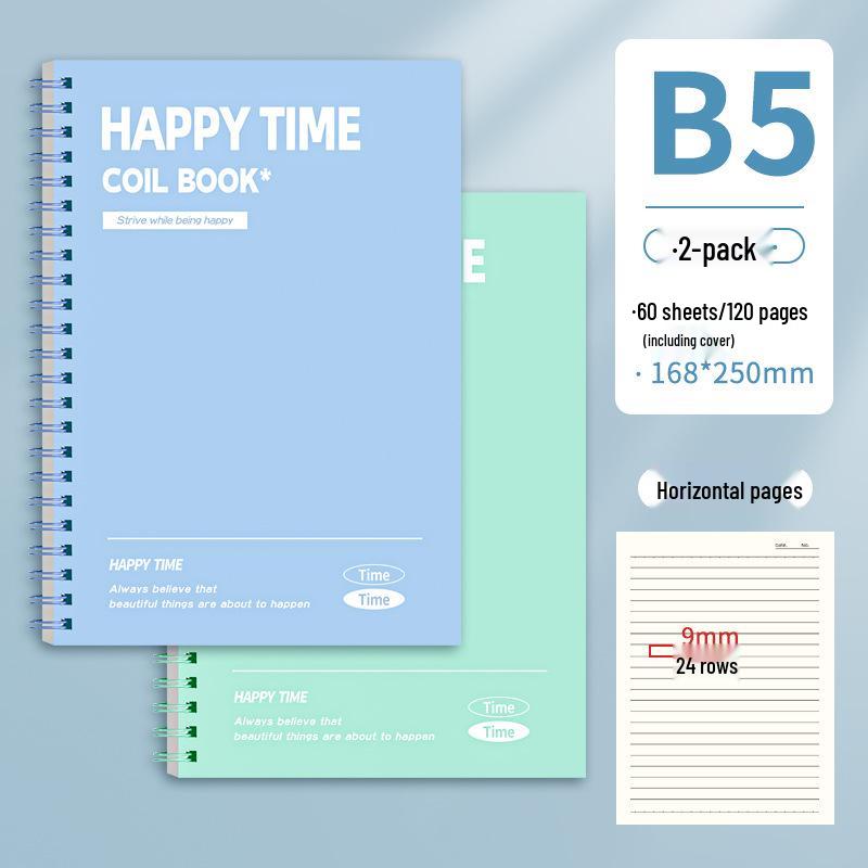 Coil-Bound B5 Notebook: Simple, High-Value for College & Junior High Students