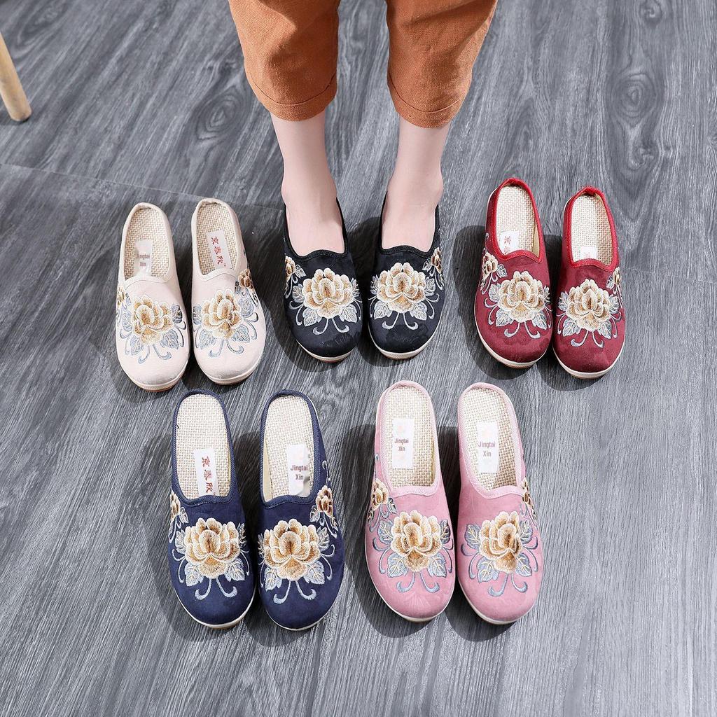 Tianxian 2020 Hanfu Ethnic Embroidered Jacquard High Heel Slippers