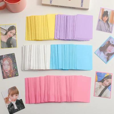 50 piezas/juego de bolsas para tarjetas fotográficas DIY, funda protectora para tarjetas fotográficas de color macarrón, para el hogar