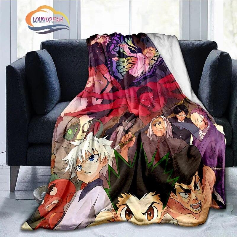 Trendy Japanese Anime Hunter x  Flannel Blanket3D Printed Coverlet Travel Camping for Adults and children Cashmere blanket