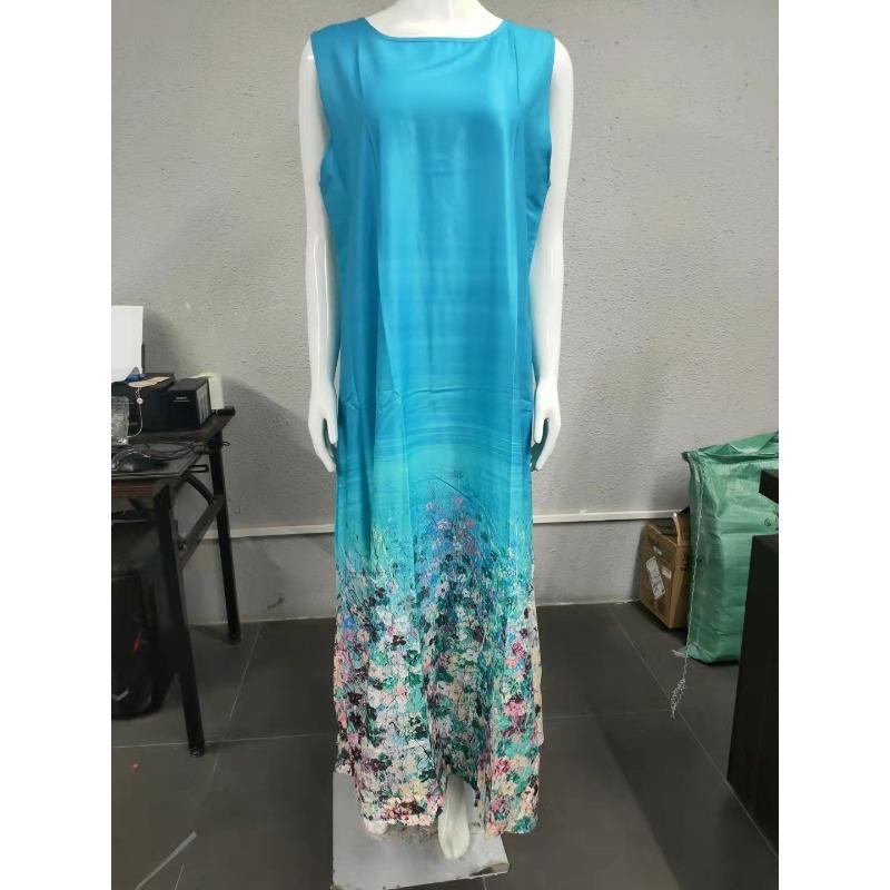 IHUASU Fashion Summer Spring Sleeveless O-Neck Casual Dresses