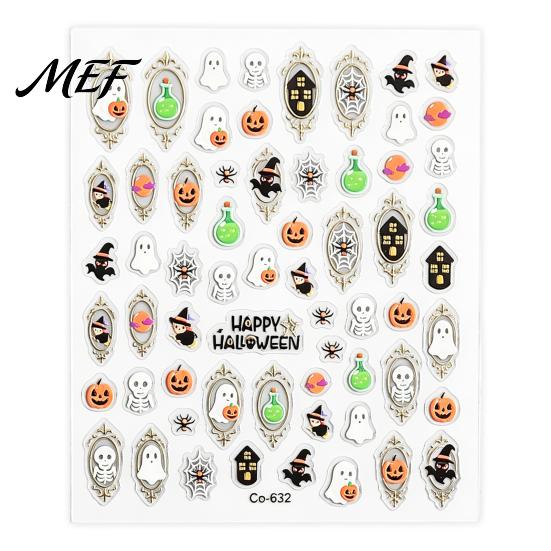 Halloween Theme Nail Decorations Art Stickers for Halloween, Pumpkin Ghost Bat Potion Self Decals Adhesive Decals, DIY Manicure Decoration Supplies
