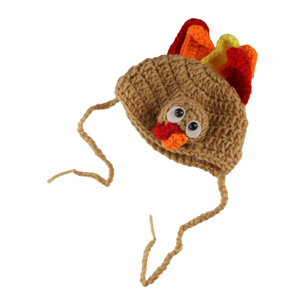 Elastic Cat Turkey Hat Cartoon Cat Cosplay Headwear Cute Pet Knitted Hat  For Cats Puppy