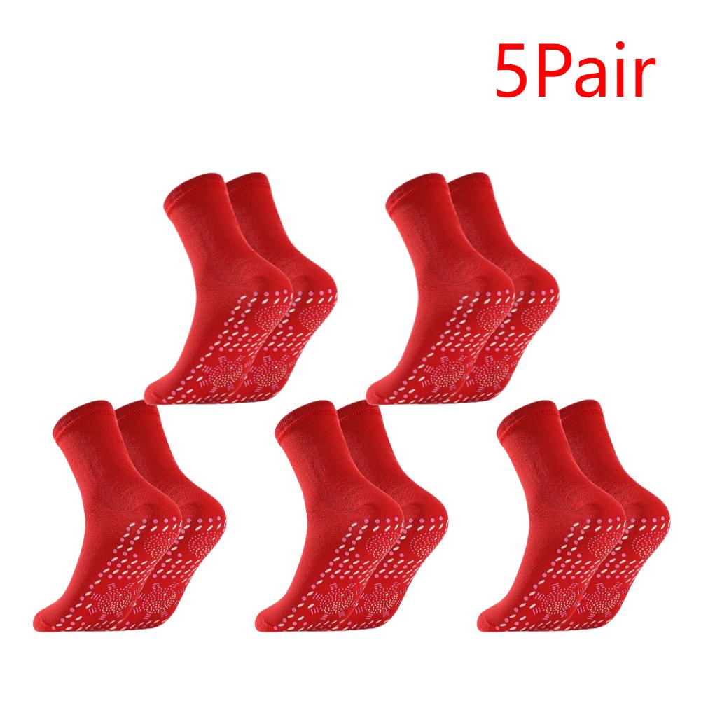 5/10 par Turmalin Självvärmande Strumpor Vinter Varma Termiska Hälsovårdsstrumpor Bantnings Hälsa Korta Strumpor Magnetisk Terapi Strumpor