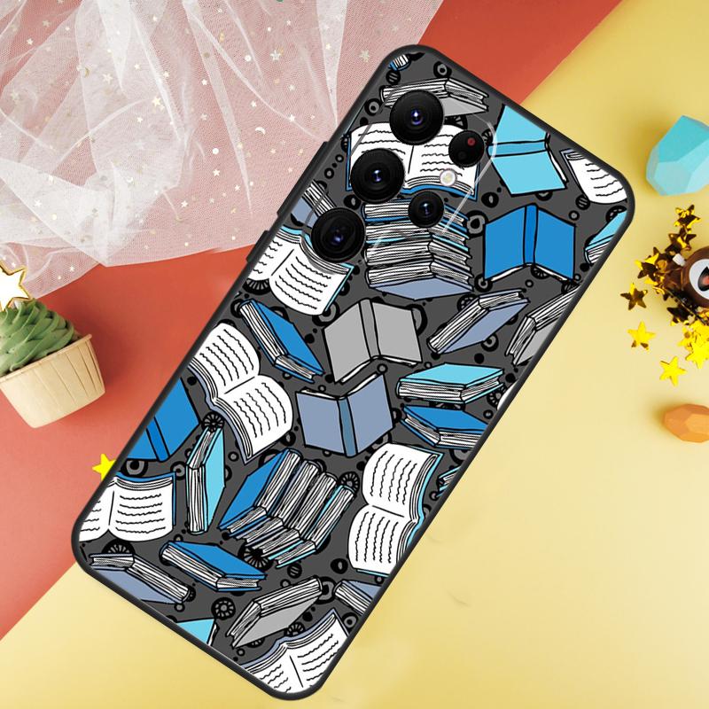 Read Books illustration Phone Case For Samsung Galaxy S26 S25 Ultra S23 S21 S20 S22 S24 FE S10 Plus Cover Coque
