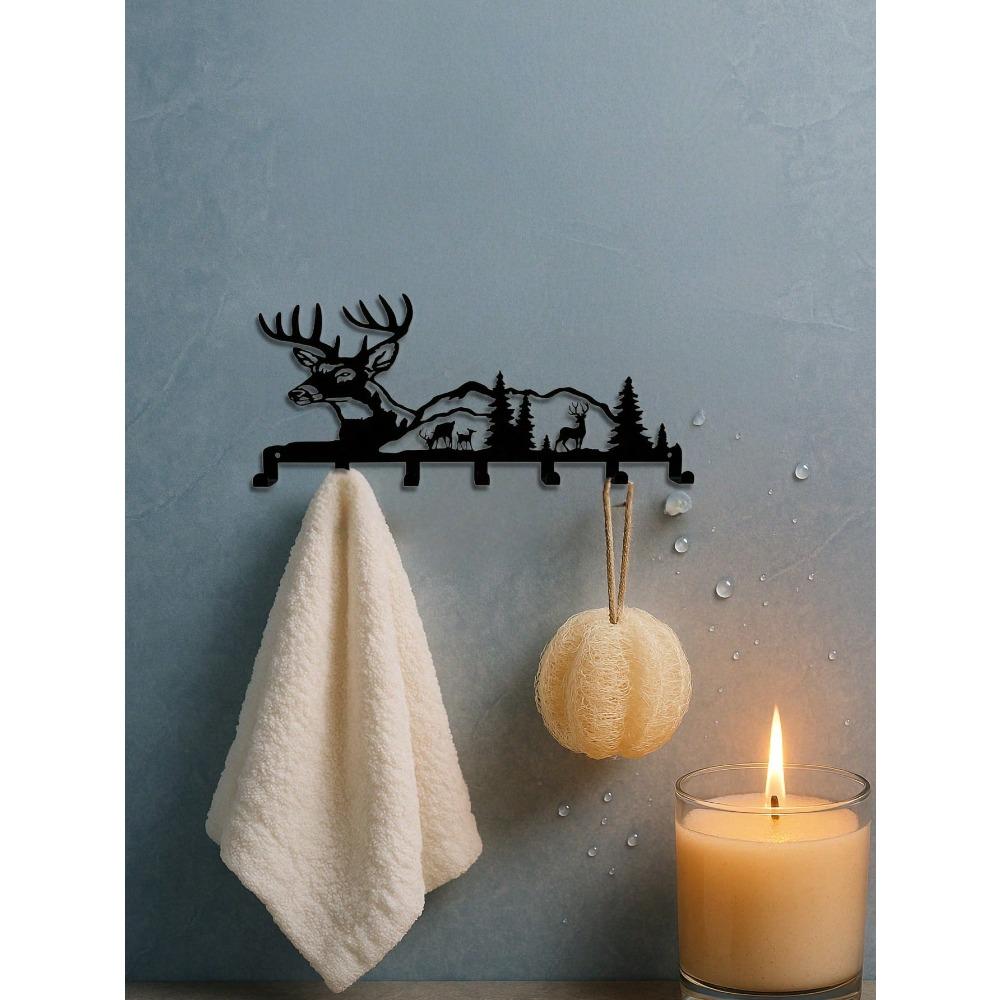 Vintage Deer Key Holder Rustic Woodland Wall Organizer Hook Home Decor Gift