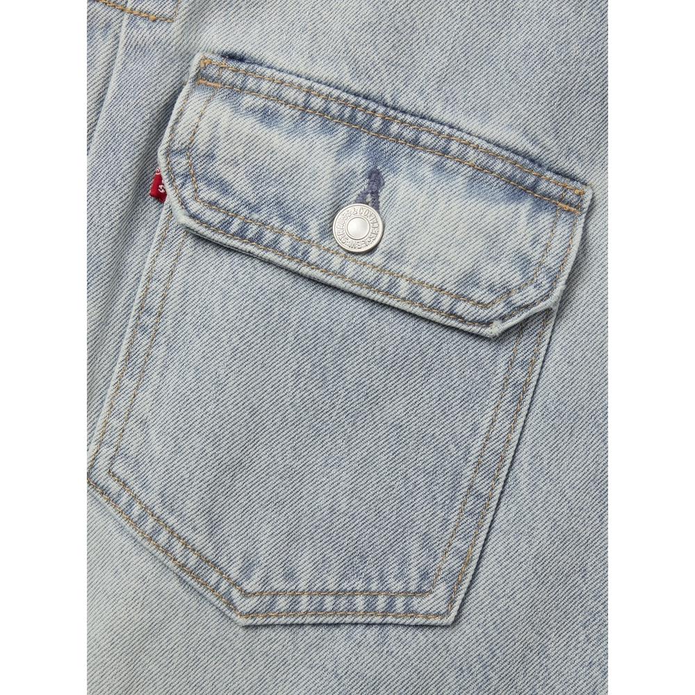 Levis Simple Comfortable Versatile Casual Loose Long Sleeve Denim Jacket Men Jackets Light-Blue A7632-0011