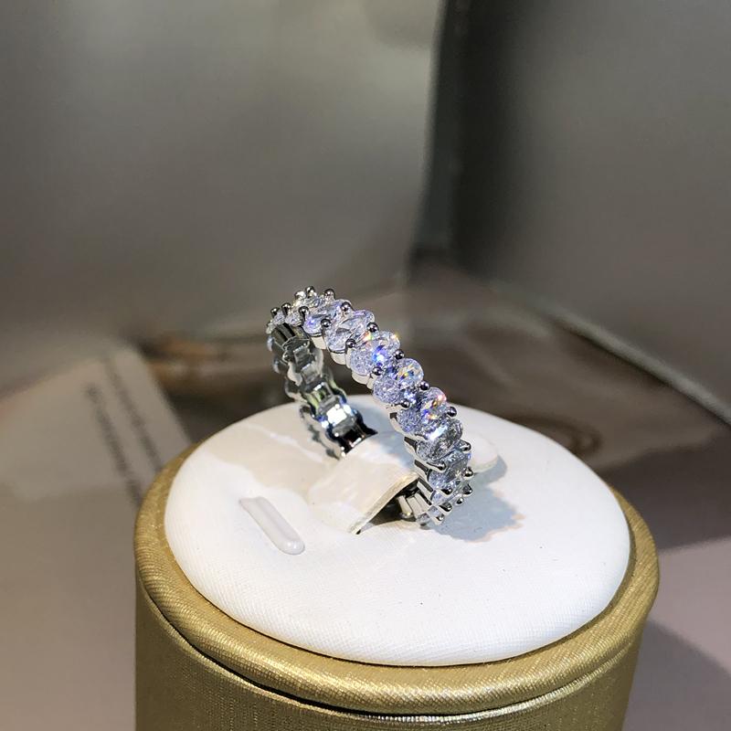 

copper Sale White Zircon Ring For Women Oval Shape Zircon Jewelry Wedding Party Engagement Gift 8