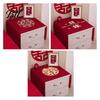 Satin Dust Cover for Furniture Chinese Wedding Nightstand Burgundy Bedside Table Dustproof Cloth Bedroom Decor