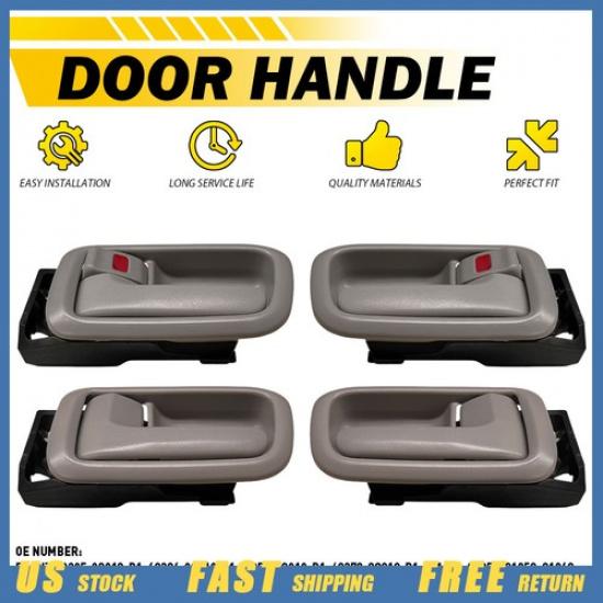 

4x Interior Front Rear Left Right Door Handle+Trim For Toyota Tundra 00-06 Beige