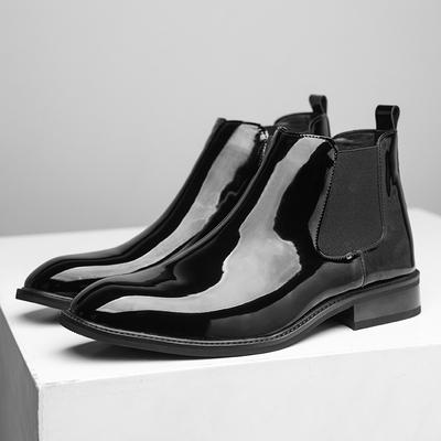 Mode Luxusmarke Herren Glänzende Chelsea Boots Neu Business Spitzschuhe Kurze Stiefel Handgefertigt Britischer Stil Stiefeletten für Herren Kleiderschuhe