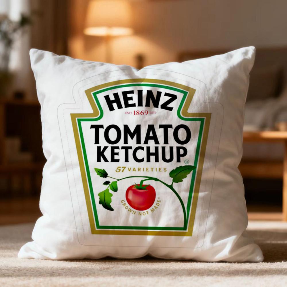 Popular Ketchup Cushion Cover Soft Washable Pillow Case Multi-Scene For Couch Bed Travel Office Use