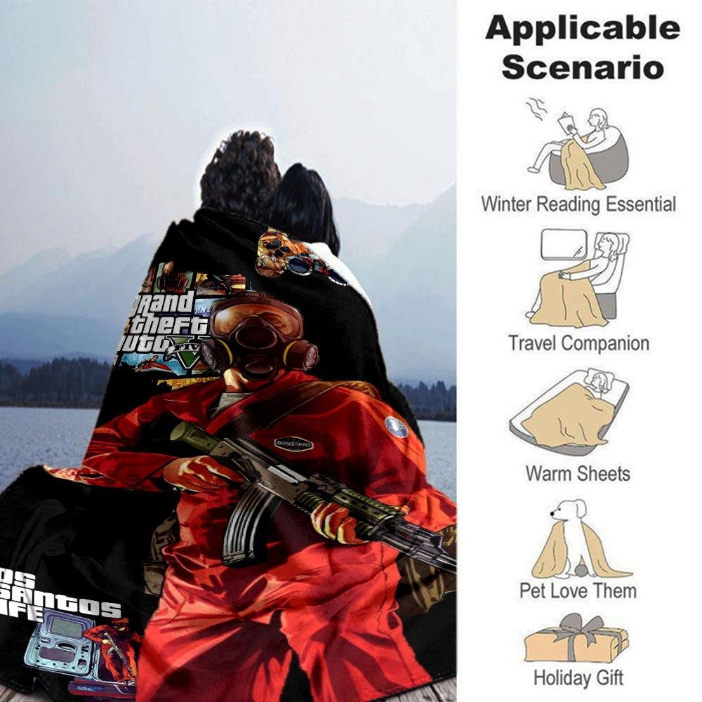 1pc Grand Theft Auto Soft Flannel Blanket with Designer Print A cozy blanket for all seasons, perfect for the couch, bed, office