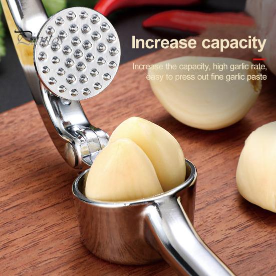 Sinklegering Hvitløkspresse Ergonomisk håndtak Hvitløkspresser Bærbar finmasket hvitløksknuser Kjøkken Gadget
