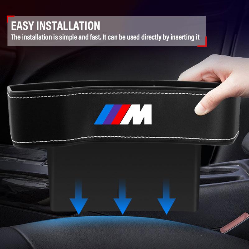 2 Piezas Organizador de Asiento de Coche Caja de Almacenamiento para la Ranura del Asiento Artículos Multifunción Para BMW Performance Power M1 M2 M3 M4 M5 M6 M8 E36 E60 E46 E39 E46 E90 E60 F07