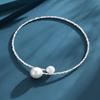 2024 Sexy Muse Pearl Open Collar Personality Necklace Female Choker Exaggerated Collarbone Chain