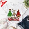 Howdy Christmas T Shirt Cowgirl Western Christmas Trees Tops Leopard Coquette Xmas Bow Tees High Quality Cotton Tops