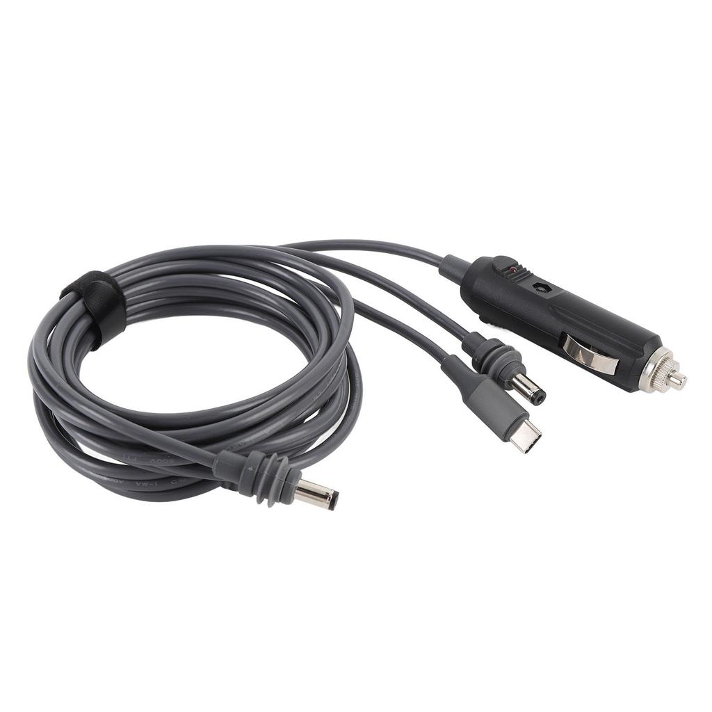 3 in 1 DC Power Cable Plug and Play 100W USB C 12-24V Car Charger DC Male Power Cord 18AWG Wire For