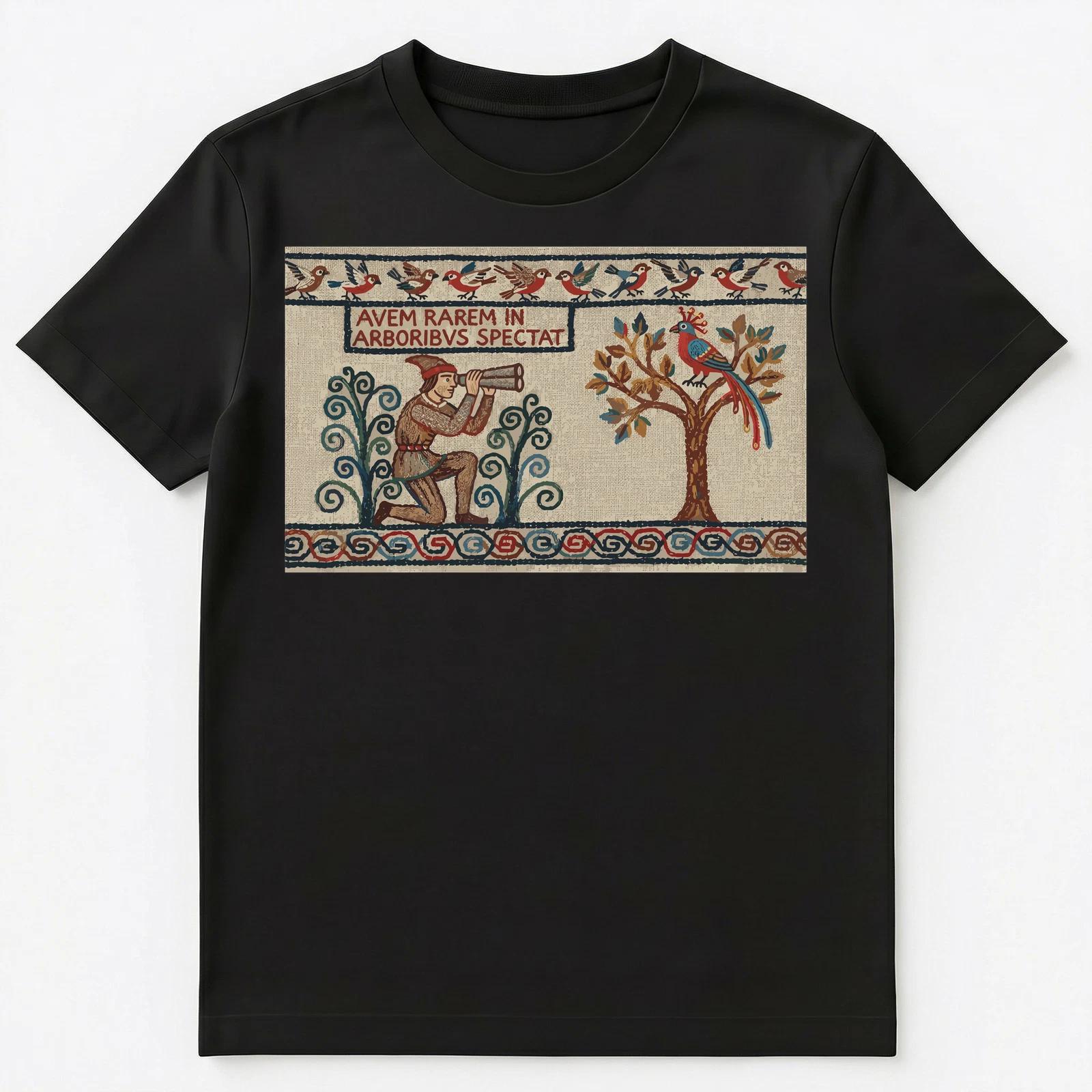 

Historian Birdwatcher Medieval Tapestry Style Artwork Unisex T-Shirt XL