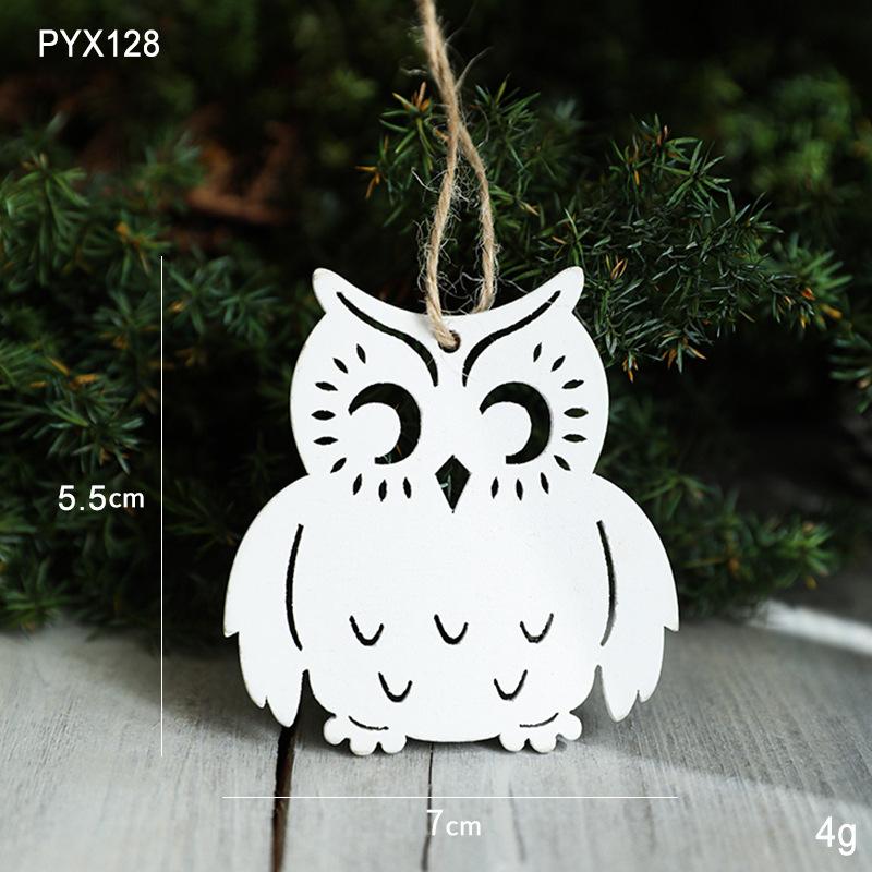 

Nordic Creative Christmas Owl Shaped Wooden Hanging DIY Handicrafts Birthday Party Decoration Unique Home Decor