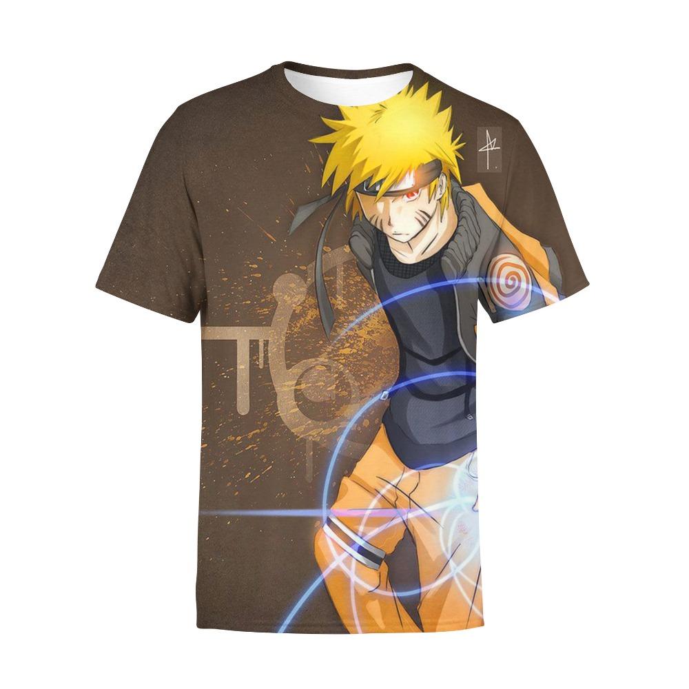 Boys' Fashion T-Shirt, 3D Digital Print, New Spring and Summer Naruto Short Sleeve Kids' Top