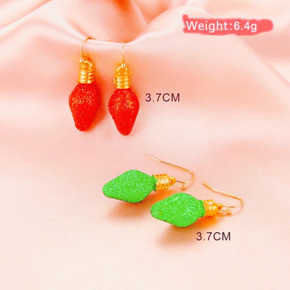 Cross-Border Christmas Light Bulb Geometric Earrings