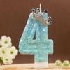 Peacock Blue Number Candles 0-9 for DIY Birthday Cakes – Elegant Design