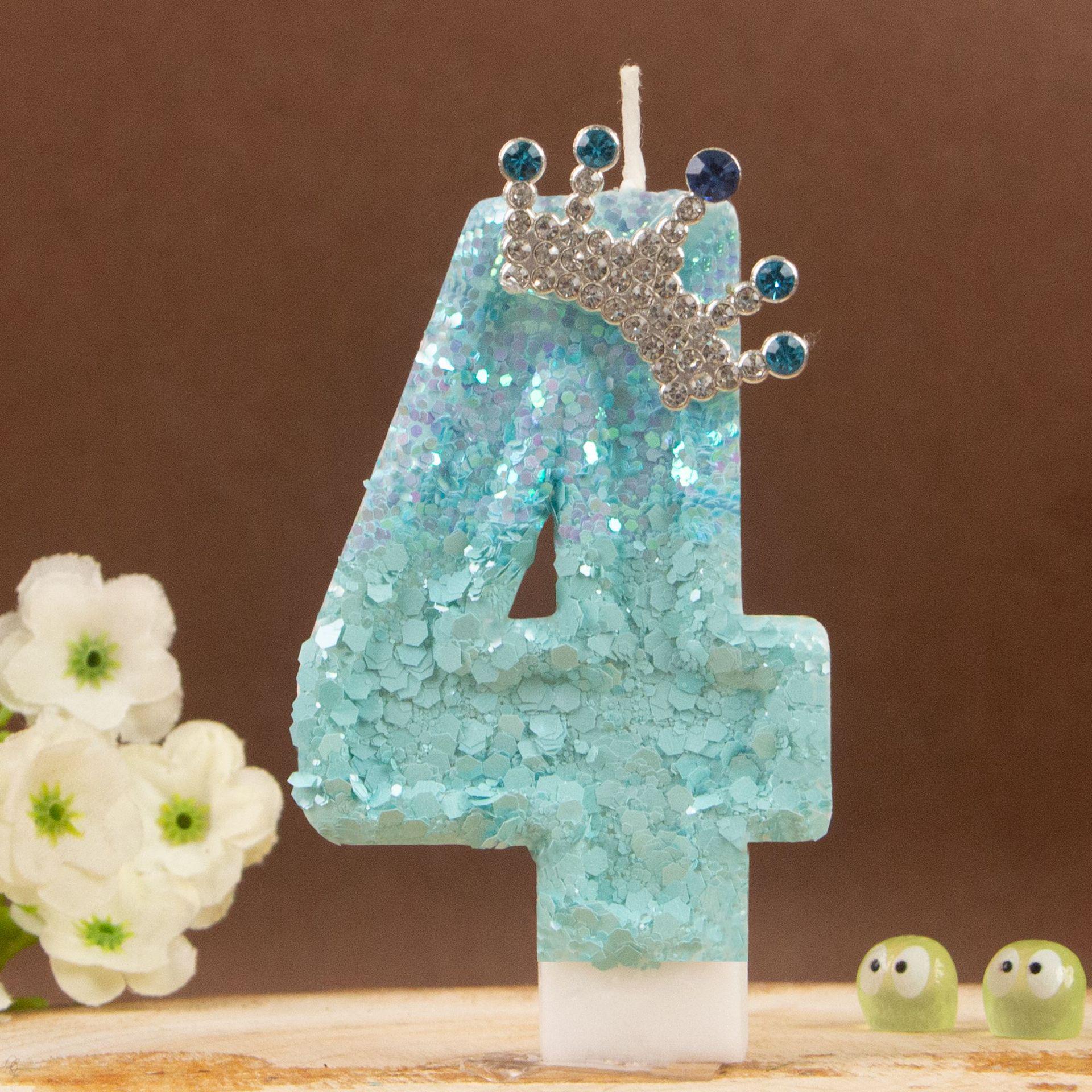 Peacock Blue Number Candles 0-9 for DIY Birthday Cakes – Elegant Design