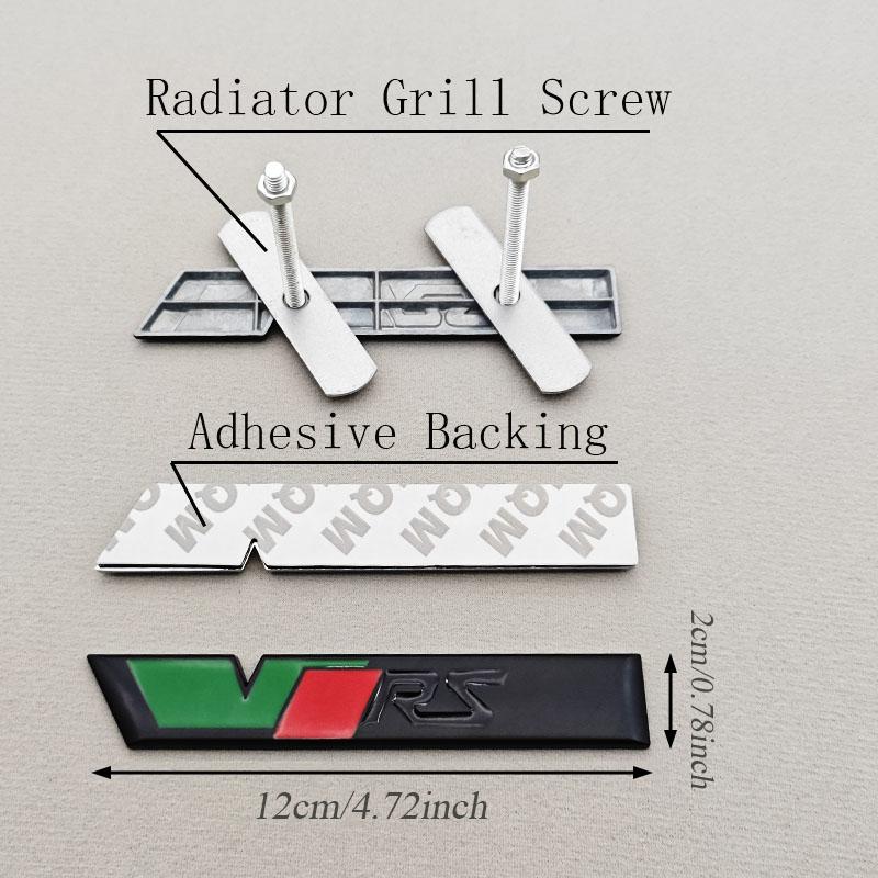 DCLR3 NEUES 3D-Metall-RS-Logo VRS Auto Frontgrill-Emblem Heckklappen-Abzeichen Für Skoda VRS Octavia 2 3 Rapid Kodiaq Karoq Fabia Kamiq Superb