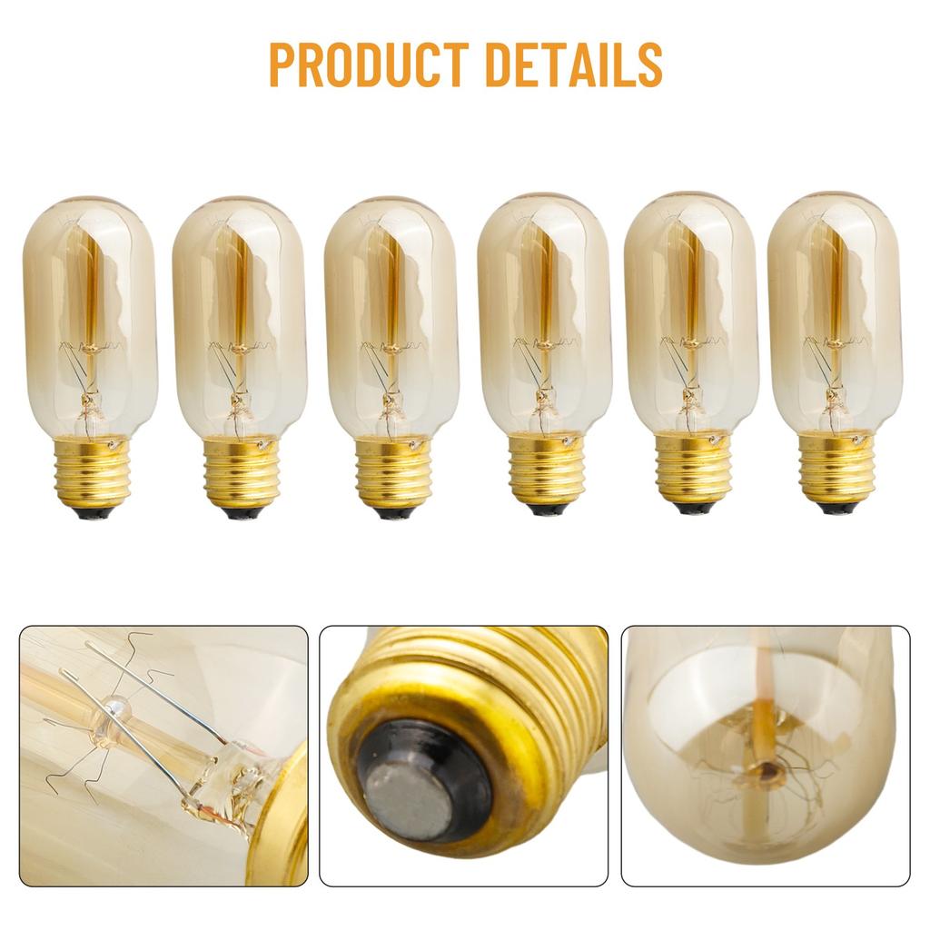 Lighting Bulbs Accessory 6Pcs E27 Vintage Industrial Edison Decoration