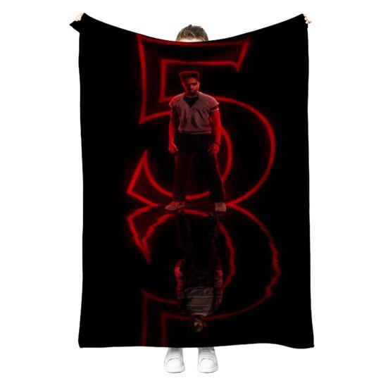 Stranger 5 Throw Blanket Soft Cozy Flannel Wrap Blanket Machine Washable Sofa Throw Blanket for Adults Kids Fans Bed Couch