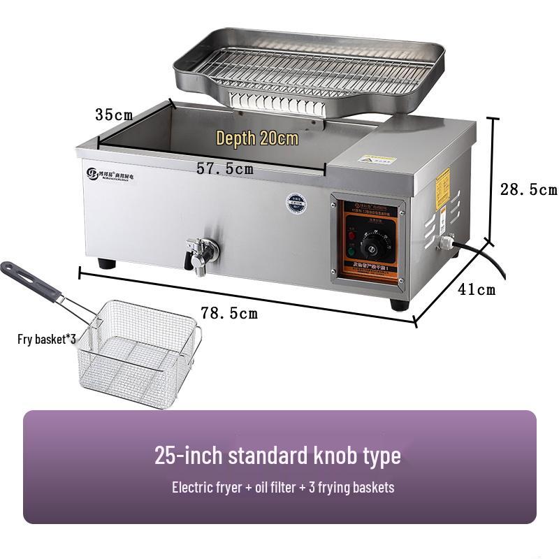 Commercial Deep Fryer: Multi-Functional Large Capacity Automatic Electric Fryer for Dough Sticks and Twists.