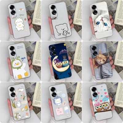 Cute Cat Owl Cartoon Pattern Cover For OPPO Realme C63 C61 4G Reno12 Pro A59 5G A60 Case Anti Drop Soft Silicone Transparent Phone Bags Shell For OPPO
