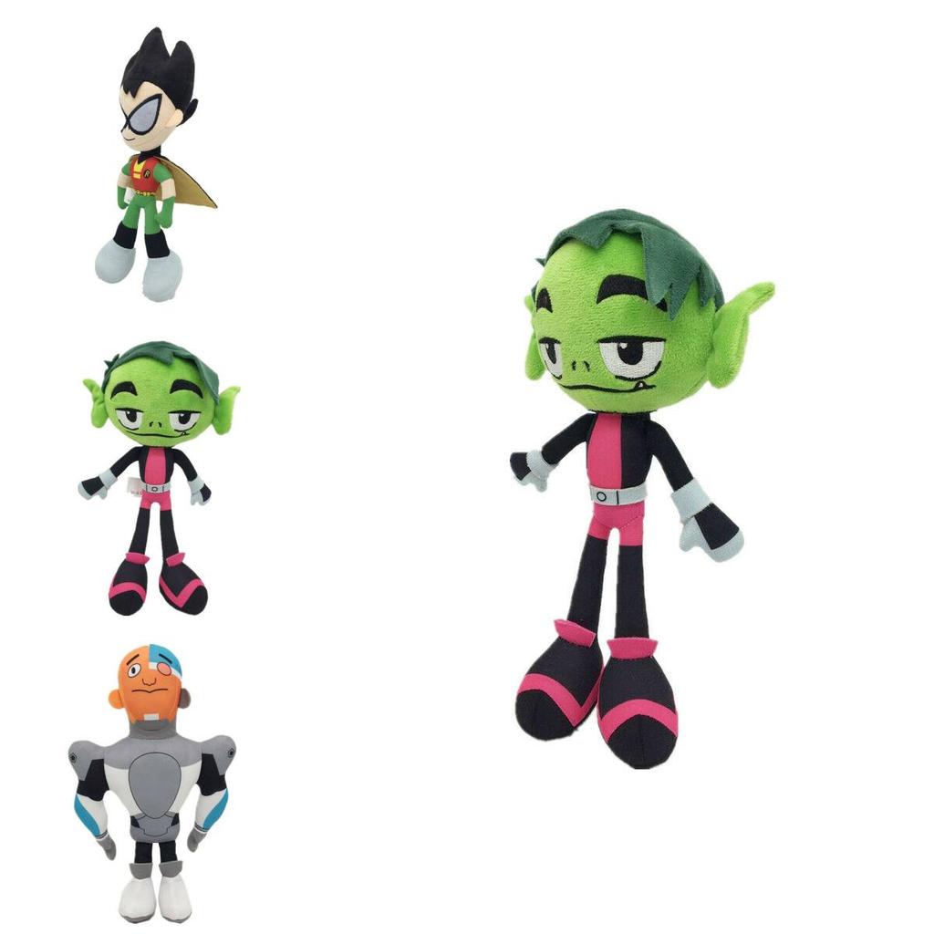 Adorable 10-inch Teen Titans Go Plush Toy Collection Featuring Robin Raven Cyborg
