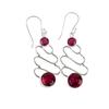 Pink Rubellite Gemstone 925 Sterling Silver Jewelry Handmade Hook Earrings 2.13" EE-84-11