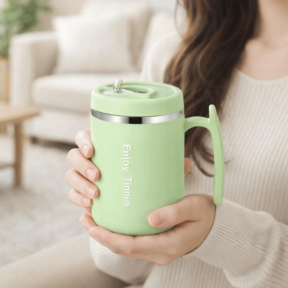 304 Stainless Steel Thermal Coffee Mug 500 ML Anti Scald Insulated Tea Cup with Tea Strainer Double Wall Travel Tumbler