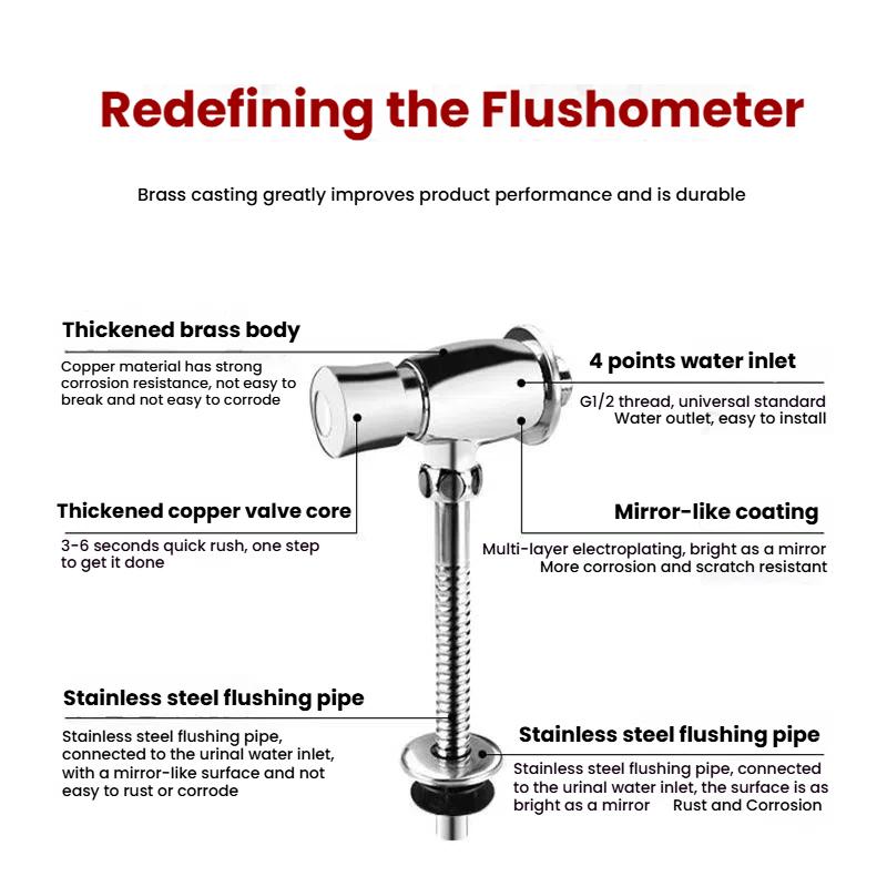 Durable Toilet Flushing Flaush Valve Zinc Alloy Toilet Water Tank Valve Bathroom Toilet Valve Hotel Hand Pressing Flushing Tool