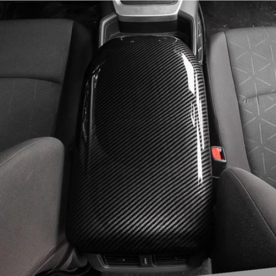 Carbon Fiber Look Central Storage Box Decor Cover For Toyota RAV4 -2025