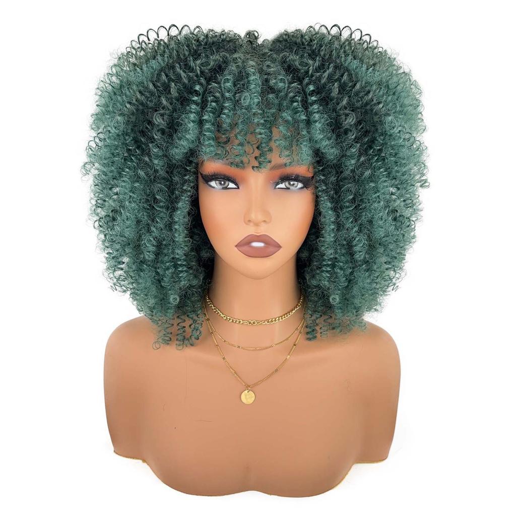 More Than 30 Types Of Micro Rolled European American Explosive Hair Wigs Covers African Small Rolls Fluffy Short Curly Kinky High-temperature Silk