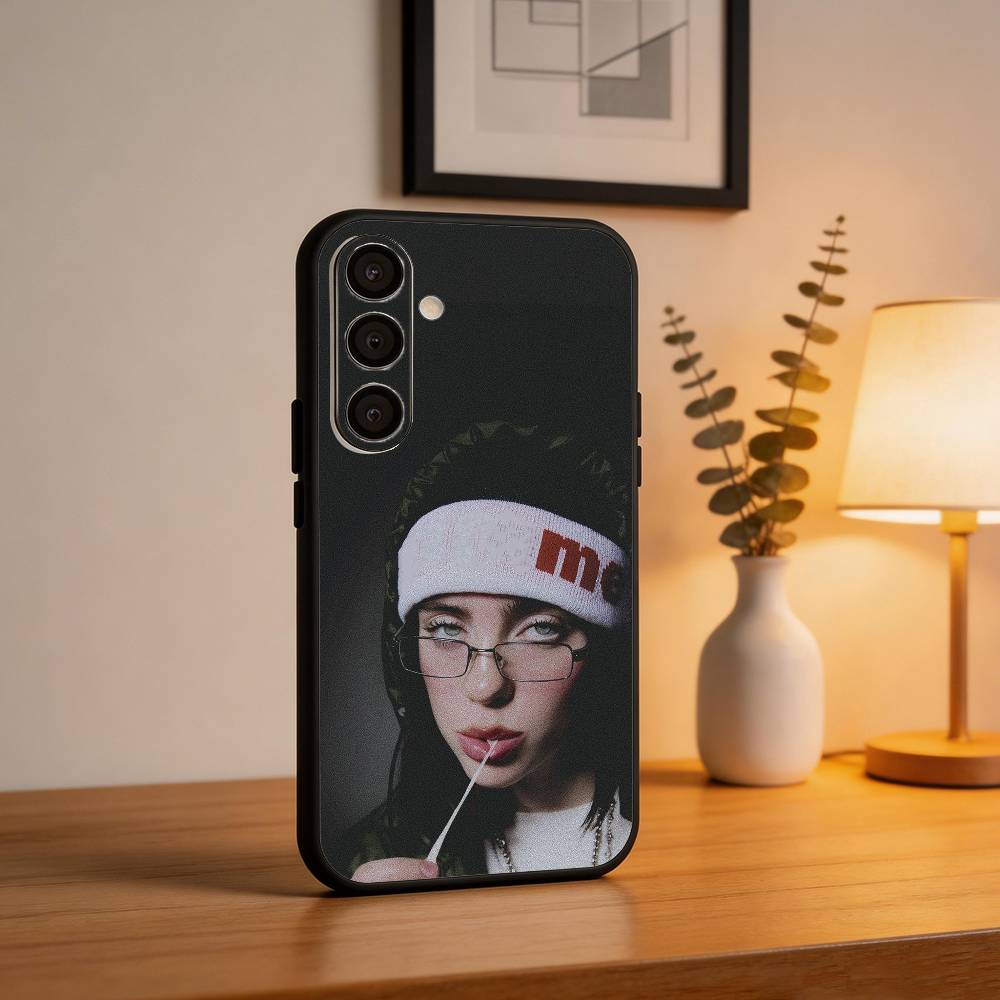 Fashion B-Billies E-Eilishs Phone Case For Samsung A73,A21s,A22,A31,A32,A52,A53,A71,A80,Soft Black Shell
