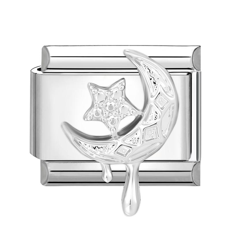 Y2K Heart Bow Knot Star Moon Butterfly Zircon Daisy Cross Italian Charm Links Fit 9mm Stainless Steel Bracelet DIY Making Gifts