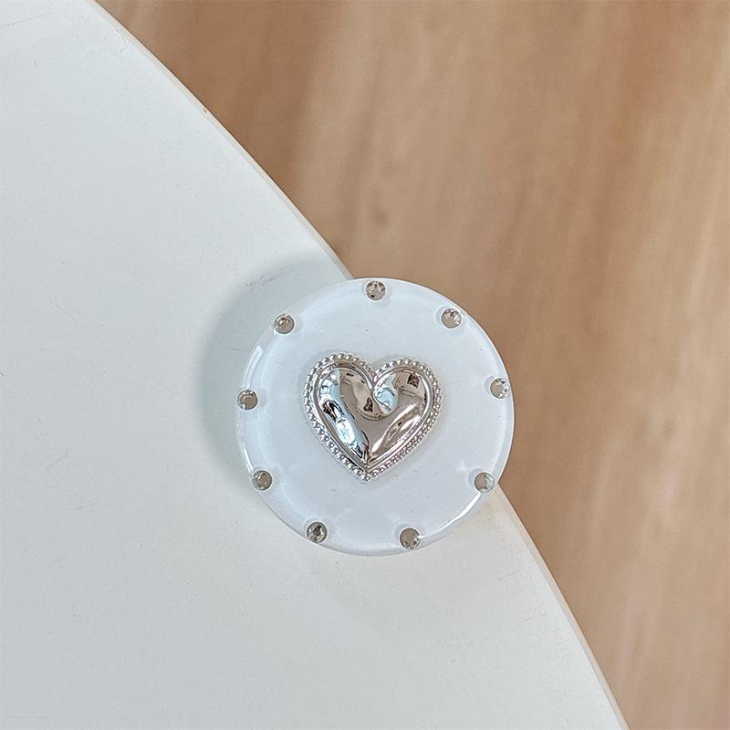 Heart-Shaped Rhinestone Phone Holder - Adhesive Magnetic Stand for Lazy Viewing, Japanese Korean Style.